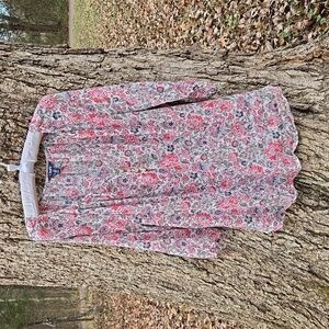 CHAPS Women's Floral Blouse. Summer. 100% Cotton. Size L. Like New.
